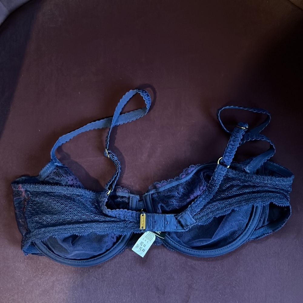 Navy and Purple floral bra - Picture 3 of 6